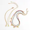 Choker 2023 Fashion Bohemia Girl Chain Bead Star Colorful Halsband Set Simple Heart Pendant Hiphop Jewellery