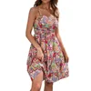 Casual Dresses Beach Dress For Women Summer Print Wrap Halter Sexy Midi Sleeveless