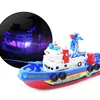 ElectricRC Bateaux Vitesse Rapide Musique Lumière Électrique Marine Sauvetage Lutte Contre L'incendie Bateau Jouet pour Enfants 230705