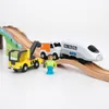 ElectricRC Track Electric Locomotive Train Magnetic Car Toy Wooden Track Fit Brio Track Wooden Train Track Railway Toys For Kids 230705