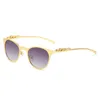 Fashion carti top zonnebril paddenbril heren en dames nieuwe zonnebril luipaardkop metaal full frame met originele doos