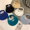 패션 디자이너 바이저 여성 럭스 브랜드 브랜드 전체 레터 비 빈 탑 모자를위한 비 빈 탑 모자 수