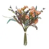Kwiaty ozdobne 9 szt./bukiet Sztuczny kwiat Atrakcyjny Sztuczny Wygodny Tkanina Realistyczny Nieblaknący Eukaliptus Codzienny użytek