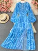 Vestidos casuales Elegante Bobo Tie Dye Midi Vestido de mujer Estampado floral Slim Vintage Party Beach Vestidos Femme Maxi Colorful Robe Ropa