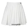 New 23ss Waatfaak Gonna a pieghe bianca Corta Donna Elastico in vita Minigonne Sexy Mircro Summer Embroidery Tennis New Preppy Womens Skirt