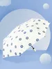 Umbrellas Flower Umbrellas Portable Rain Sun Dual-Use Umbrella Automatic Folding Black Coating Anti UV Umbrella R230705