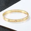 Bracelet plaqué or amoureux Bracelets Bracelets pour femmes couleur or rose en acier inoxydable charmant CZ Bracelet de manchette bijoux de luxe cadeaux 230706