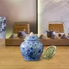 Storage Bottles Blue And White Porcelain Ginger Jar Indoor Weddings Desktop Arrangement Versatile Home Floral Office Chinese Decorative Vase