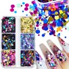 Nail Glitter Shiny Colorful Bubble Nail Art Sequins Glitter Holographic Round Shaped 3D Nail Charm Gel Polish French Manicure Decoracion 230705