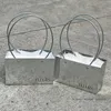 Gift Wrap 5PCS Silver Handbag Florist Flower Packaging Gift Box Bright Floral Materials Mirror Paper Handbag 230706