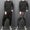 Artı Boy Boy Erkekler Sıradan Drape Drape Droth Harem Hip-Hop Pantolon Pantolon Baggy Dans Pantolon Gotik Punk Stil Harem Pantolon Men303t