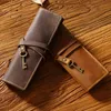 Pencil Bags Genuine Leather Pencil Case Tie Rope With Key Pens Bag Retro School Office Stationery Student Storage Bags Handmade Gift 230706