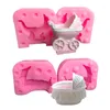 Bakformar 3D Babyvagga Form Silikonfondantform DIY Spjälsäng Tårtaverktyg Mousse Chokladvagn Gips Harts Hantverksform