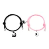 Braccialetti con ciondoli Bracciale amante corda Milano regolabile Stella Astronauta Braclet Romantico Yin Yang Amore Cuore Magnete Braslet accoppiato Regalo Joyas