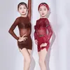 Stage Wear Latin Dance Costumes For Girls Style Children'S Lace Tops Split Skirts Suit Training Clothes Chacha Dresses DN15455