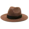 Kepsar Mössor S M L Unisex Kvinnor Män Barn Mode Sommar Fritidskläder Trendig Strand Sol Halm Panama Jazzhatt Cowboy Fedora hatt Gangster Keps 230705