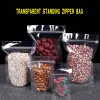 Reusable Stand Up Bag Transparent Plastic Zipper Pouch Airtight Food Storage Bags for Coffee Tea