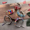 Charm Bracelets Jewdy 2023 Vintage Ethnic Style Hand-Coloured Stone Bracelet Boho Adjustable For Women Accessories Girls Jewelry