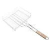 BBQ Grills Stainless Steel Outdoor Barbecue Mesh Clip Net Basket Tray Tools 230706