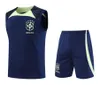 2425 Brazilië Korte mouw Trainpak Sportkleding Men Trainingspak 23 Voetbal Jersey Kit Uniform Chandal G.Jesus Coutinho Brasil Mouwloos Vest volwassen voetbal sets