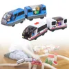 ElectricRC Track Railway Locomotive Magnetically Connected Electric Small Train Magnetic Rail Toy Compatible With Wooden Track Present For Kids 230705