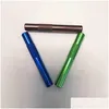 Smoking Pipes Latest Colorf Cigarette Shaped Metal Pipe Hitters Bat Tube Hand Tobacco Cigar Holder Tools 70Mm Length Snuff Drop Deli Dhufb