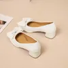 Kleid Schuhe Frühling Herbst Mode Mary Janes Elegante Karree Flacher Mund Bowknot High Heels Leder Starke Ferse Pendler Frauen