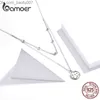 Pendant Necklaces Bamoer 925 Sterling Silver Coin Pendant Double Layer Necklace Stackable Star Necklace Women's Birthday Exquisite Jewelry SCN365 Z230707