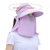 Sombreros de ala ancha para mujer, máscara facial, sombrero para niña, visera de pesca, sombrero con solapa desmontable