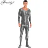 Fato de banho masculino corpo inteiro Skintight vestuário cor sólida sem mangas ultrafino roupa interior adequada Leggings pole dance club 230705