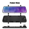 10 "IPS Touch Screen Car DVR Stream Mídia Espelho Retrocínio Câmera 2CH Lente dupla Frente 170 ﾰ traseiro 140 ﾰ ângulo de vista de largura Full HD 1080p