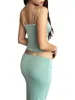 Women's Swimwear Women Sexy Two Piece Long Skirt Set Sheer Lace Trim Crop Top And Bodycon Maxi Summer Outfits Y2k Clubwear(B6- Green M)