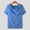 Men's T Shirts INCERUN Men Solid Color Short Sleeve Hooded Casual Clothing Summer 2023 Streetwear Stylish Leisure Camisetas S-5XL