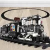 ElectricRC Track Klassisches elektrisches Spielzeugeisenbahnmodell mit Gleis, Dampflokomotive, Sound-Licht-Spielset mit Rauch, Weihnachtsgeschenk für Jungen 230705