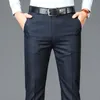 Мужские брюки деловой случай повседневного костюма Мужчины сплошной высокой талию офисные офисные брюки Мужское классическое стиль длинные плюс 230705