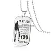 Pendant Necklaces To My Son Daughter Inspirational For Boys Girls Stainless Steel Dog Tag Beads Chains Dad Mom Jewelry Gift Drop Del Dhrwj