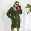 Abiti casual Coulisse Abito a maniche lunghe allentato Donna Maglione con scollo a V Abiti autunno inverno Mini Vestito estivo Abiti femminili Tenere al caldo