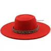 Sombreros Fedora para mujer, ala ancha de 9,5 cm, gorras de Jazz de fieltro para hombre, sombrero de boda para Iglesia de Panamá, sombrero para mujer