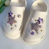 Akcesoria do części butów Rainbow Stripe Stars Shoes Charms Pack Vintage Romantic Purple Starry Sky Perły Drewniaki Y2K Akcesoria Ozdoby do butów Biżuteria 230705