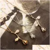 Hanger Kettingen Eenvoudige Rode Roos Bloem Verklaring Ketting Voor Vrouwen Choker Goud Kleur Boho Charm Sieraden Leuke Geschenken Drop Levering P Dhvlh