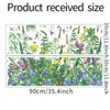 Wall Stickers Green Plants Small Flowers And Grass Baseboard Self-Adhesive Bedroom Porch Decorative