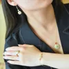 Ketting oorbellen set origineel natuurlijk hetian witte jade sieraden Chinees uniek oud goud vakmanschap jubileum cadeau