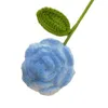 Decorative Flowers Widely Used Vivid Knitted Fake Artificial Rose Flower Decoration Home Supplies