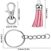 Nyckelringar 125 st uppsättning Svängkrokar Nyckelringar Tofsar Bulk Handgjorda DIY Nyckelring Hantverk Mode Läder Tofshänge För Je216P