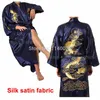 النمط التقليدي الصيني التقليدي M L XL XL XXL Silk Satin Male Bathrobe Men's Dragon Dragon Pajama Home Night Cloth171t