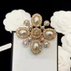 Célèbre Design De Luxe Designer Broche Femmes Lettre Strass Mode Broches Costume Pin Plaqué Or Bijoux De Mode Vêtements Décoration Haute Qualité Accessoires