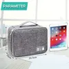 Piórniki Travel Portable Electronic Organizer Wodoodporna linia danych Ładowarka USB Torba do przechowywania z uchwytem Kabel 230705