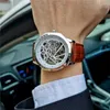 Horloges Fashion Robotic Watch heren Relogio Masculino Golden Automatic Hollow Classic Waterproof Clock Montre Homme