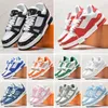 Designer Flat Virgil Running Shoes Denim Canvas Leather Abloh White Green Red Blue Letter Abloh Platform Placera tränare Sneakers för män och kvinnor