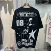 Designer Fashion Clothing Tees Tshirts Street Hellstar Studios Jersey Number 08 Letter Printed Short Sleeved Men's Hip-hop Loose Fitting T-shirt Rock Hip hop